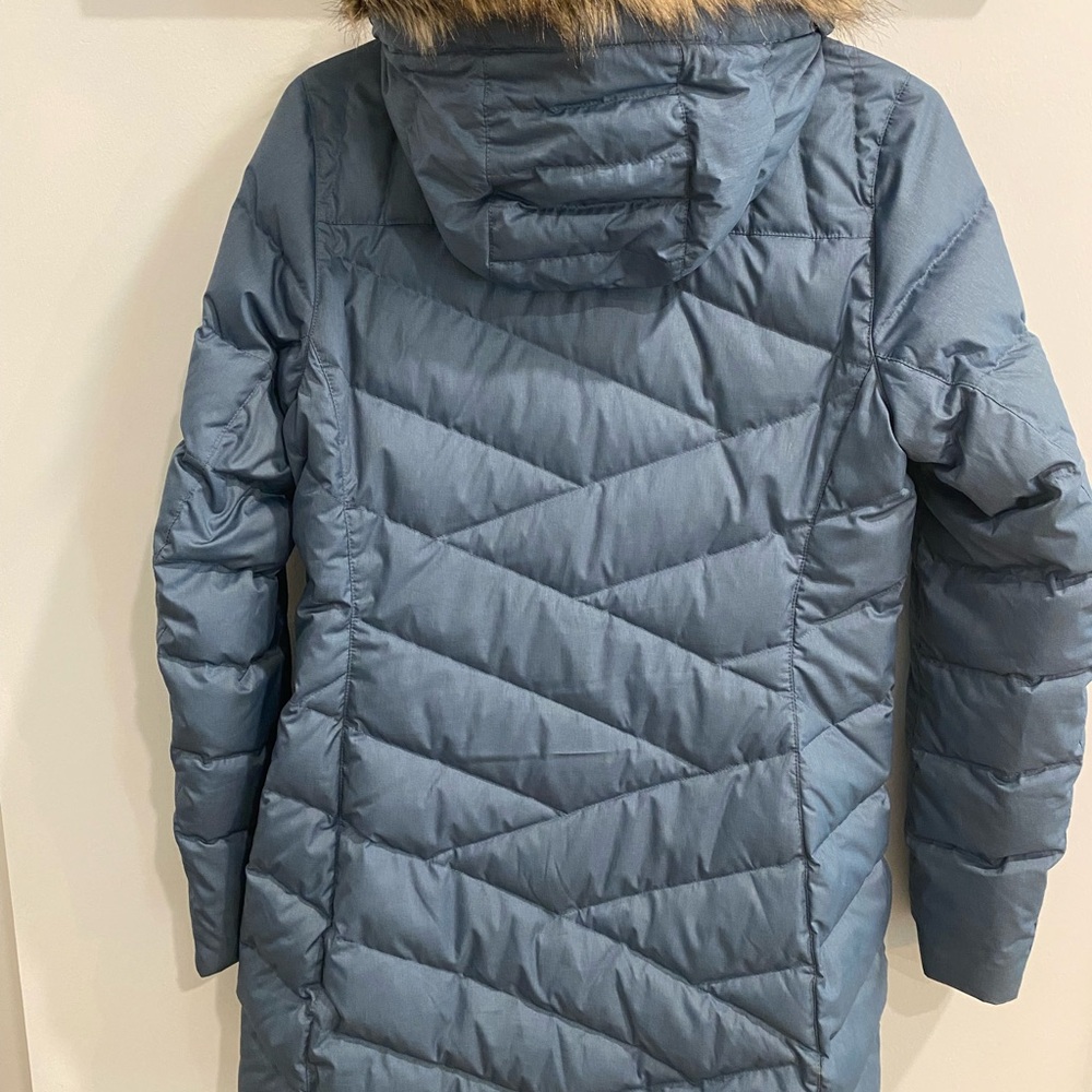 Marmot Women's Pale Blue Quilted Hooded Puffer Coat - Picture 8 of 8